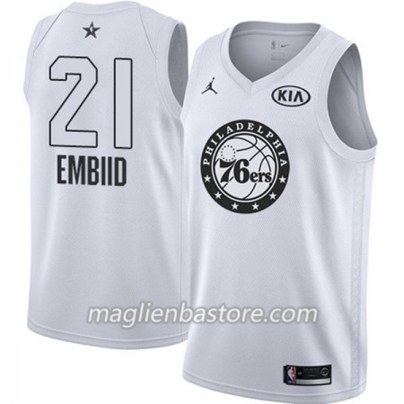Maglia Philadelphia 76ers Joel Embiid 21 2018 All-Star Jordan Brand Bianco Swingman - Uomo